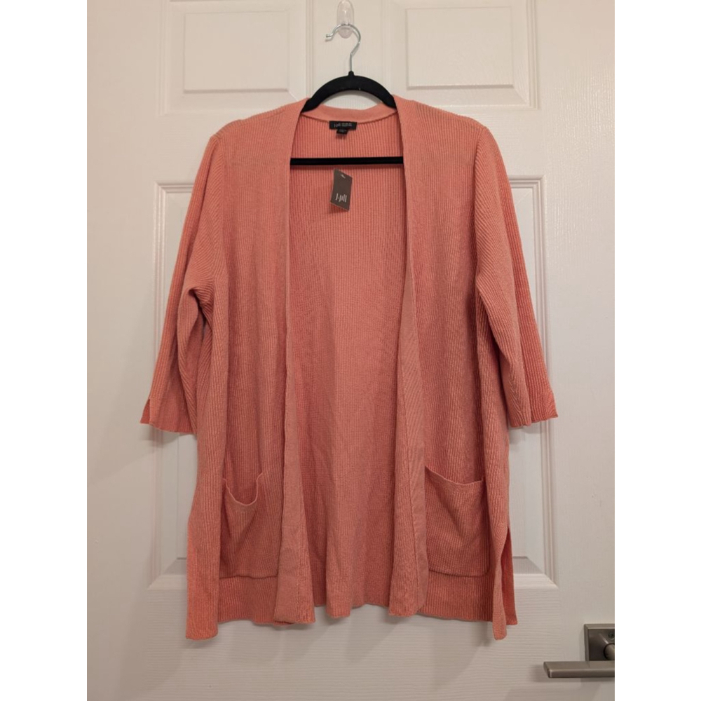Women's New with tags J.Jill Coral Open Cardigan Size XL Petite Spring Summer
